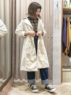 「cepo（セポ）のアイテム（ダウンジャケット/コート）」を使った、cepo公式さん（レディース・157cm）の秋コーディネート