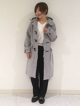 「cepo.」｜「アイテム（ダッフルコート）」を使った、cepo公式さん（レディース・161cm）の秋コーディネート