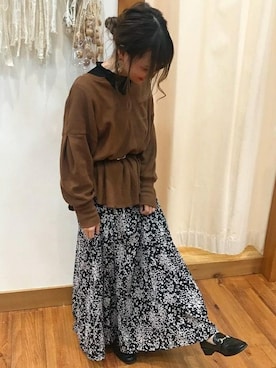 「e.r.g*（イーアールジー）のアイテム（トップス）」を使った、cepo公式さん（レディース・148cm）の秋コーディネート