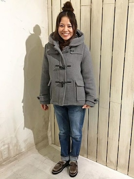 「ファー」｜「アイテム（ダッフルコート）」を使った、cepo公式さん（レディース・156cm）の冬コーディネート