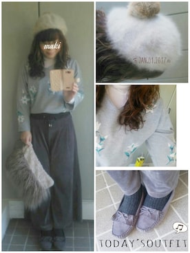 「お正月」｜「アイテム（ハンチング/ベレー帽）」を使った、♡♡♡さん（レディース・158cm）の冬コーディネート