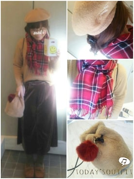 「A part by（アパートバイ）のアイテム（マフラー）」を使った、♡♡♡さん（レディース・158cm）の冬コーディネート