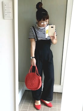 「赤い靴」｜♡♡♡さん（レディース・158cm）の夏コーディネート