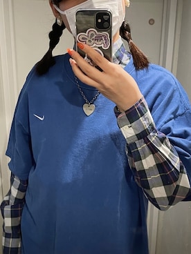 「ナイキTシャツ」｜airiさん（レディース・163cm）の冬コーディネート