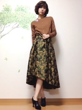 「UNIQLO（ユニクロ）のアイテム（カーディガン/ボレロ、ブラウン系）」を使った、sakikikikoさん（レディース・171cm）の冬コーディネート