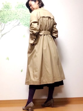 「Diagram（ダイアグラム）のアイテム（トレンチコート）」を使った、sakikikikoさん（レディース・169cm）の冬コーディネート