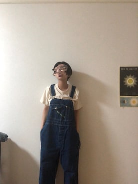 「SPINNS（スピンズ）のアイテム（サロペット/オーバーオール）」を使った、冷奴さん（レディース・160cm）の春コーディネート