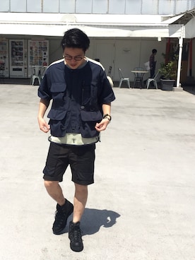 「snowpeak」｜「アイテム（ブーツ）」を使った、福谷信和さん（メンズ・170cm）の春コーディネート