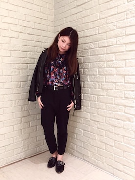 「ロック」｜「アイテム（サロペット/オーバーオール）」を使った、SUZUKIさん（レディース・150cm）の秋コーディネート