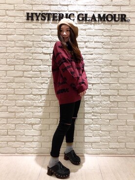 「ビッグサイズコーデ」｜「アイテム（ハンチング/ベレー帽）」を使った、SUZUKIさん（レディース・150cm）の冬コーディネート