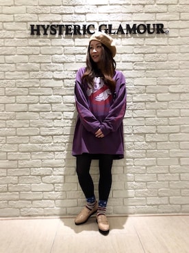 「ビッグサイズコーデ」｜「アイテム（ハンチング/ベレー帽）」を使った、SUZUKIさん（レディース・150cm）の冬コーディネート