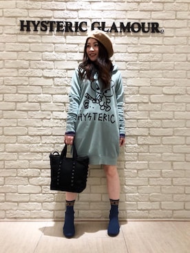 「パーカーワンピ」｜「アイテム（ハンチング/ベレー帽）」を使った、SUZUKIさん（レディース・150cm）の冬コーディネート
