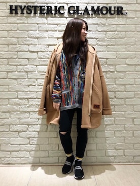 「HYSTERIC GLAMOUR（ヒステリックグラマー）のアイテム（モッズコート）」を使った、SUZUKIさん（レディース・150cm）の冬コーディネート