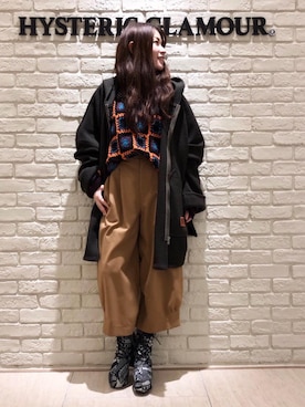 「HYSTERIC GLAMOUR（ヒステリックグラマー）のアイテム（モッズコート）」を使った、SUZUKIさん（レディース・150cm）の冬コーディネート