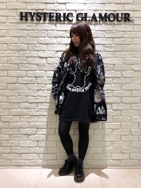 「HYSTERIC GLAMOUR（ヒステリックグラマー）のLEO DOTS総柄 ボウタイブラウス（シャツ/ブラウス）」を使った、SUZUKIさん（レディース・150cm）の春コーディネート