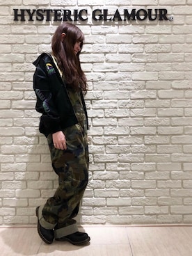 「迷彩」｜「アイテム（サロペット/オーバーオール）」を使った、SUZUKIさん（レディース・150cm）の春コーディネート
