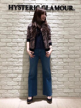 「HYSTERIC GLAMOUR（ヒステリックグラマー）のLEO DOTS総柄 ボウタイブラウス（シャツ/ブラウス）」を使った、SUZUKIさん（レディース・150cm）の春コーディネート