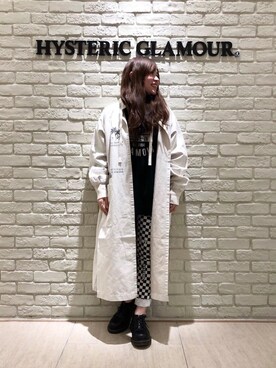 「ロングジャケット」｜「アイテム（スウェット）」を使った、SUZUKIさん（レディース・150cm）の春コーディネート