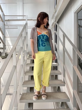 HYSTERIC GLAMOURのキャミソールを使った「イエロー」の人気