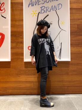 「ネコ」｜「アイテム（ハンチング/ベレー帽）」を使った、SUZUKIさん（レディース・150cm）の秋コーディネート