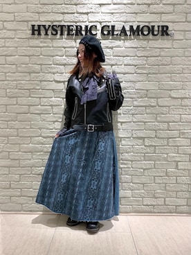 「ボウタイ」｜「アイテム（ライダースジャケット）」を使った、SUZUKIさん（レディース・150cm）の冬コーディネート