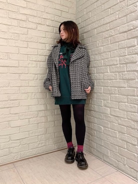 「コラボレーション」｜「アイテム（その他アウター）」を使った、SUZUKIさん（レディース・150cm）の冬コーディネート