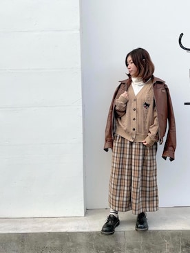 「コラボレーション」｜「アイテム（その他アウター）」を使った、SUZUKIさん（レディース・150cm）の冬コーディネート
