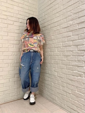 「ペインターパンツ」｜「アイテム（その他シューズ）」を使った、SUZUKIさん（レディース・150cm）の春コーディネート