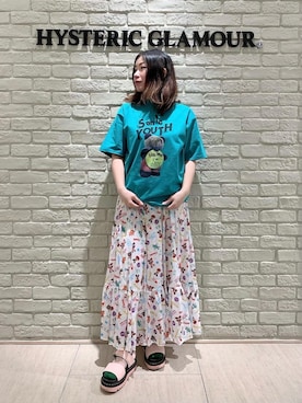 HYSTERIC GLAMOUR YOKO DOLL MIX柄 ギャザースカート