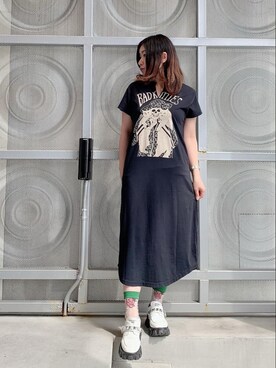 「ロックコーデ」｜「アイテム（その他シューズ）」を使った、SUZUKIさん（レディース・150cm）の春コーディネート