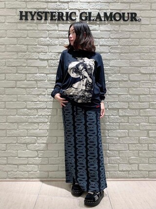 ヒステリックグラマー　SNAKE LOOP柄 　スウェット　ロングスカート HYSTERIC GLAMOUR（ヒステリックグラマー）の「SNAKE LOOP柄 ロング