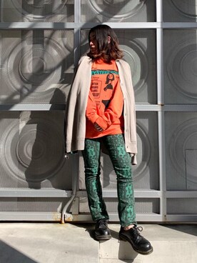 「オレンジ🍊」｜SUZUKIさん（レディース・150cm）の秋コーディネート