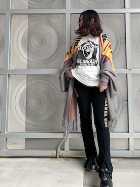 「HYSTERIC GLAMOUR（ヒステリックグラマー）のDIZZY&MILKY フレアパンツ（その他パンツ）」を使った、SUZUKIさん（レディース・150cm）の秋コーディネート