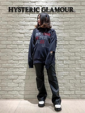 「ロックコーデ」｜「アイテム（スウェット）」を使った、SUZUKIさん（レディース・150cm）の秋コーディネート