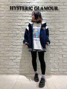 「ロンt」｜「アイテム（スタジャン）」を使った、SUZUKIさん（レディース・150cm）の秋コーディネート
