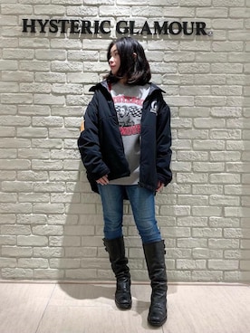 「スキニー」｜「アイテム（ナイロンジャケット）」を使った、SUZUKIさん（レディース・150cm）の秋コーディネート