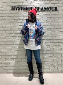 【雰囲気抜群❗️】90's HYSTERIC GLAMOUR 総柄 ジャケット HYSTERIC GLAMOUR HG POSTERS総柄 リブジャケット