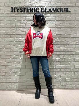 「でにむ」｜「アイテム（スタジャン）」を使った、SUZUKIさん（レディース・150cm）の冬コーディネート