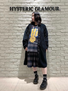 「フリース」｜「アイテム（ノーカラーコート）」を使った、SUZUKIさん（レディース・150cm）の冬コーディネート