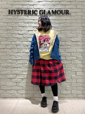 「ロンt」｜「アイテム（デニムジャケット）」を使った、SUZUKIさん（レディース・150cm）の冬コーディネート