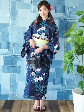「--（--）のアイテム（浴衣）」を使った、アンココン 〜 UNCOCON 〜さん（レディース・160cm）の春コーディネート