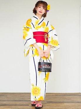 「アイテム（浴衣）」を使った、アンココン 〜 UNCOCON 〜さん（レディース・160cm）の夏コーディネート