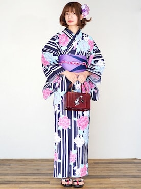 「アイテム（浴衣）」を使った、アンココン 〜 UNCOCON 〜さん（レディース・160cm）の夏コーディネート