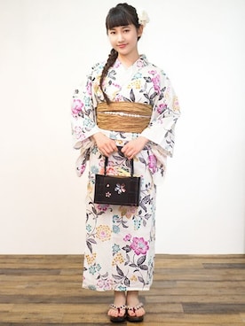 「アイテム（浴衣）」を使った、アンココン 〜 UNCOCON 〜さん（レディース・153cm）の夏コーディネート