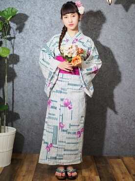 「アイテム（浴衣）」を使った、アンココン 〜 UNCOCON 〜さん（レディース・153cm）の夏コーディネート