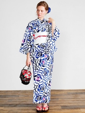 「アイテム（浴衣）」を使った、アンココン 〜 UNCOCON 〜さん（レディース・163cm）の夏コーディネート