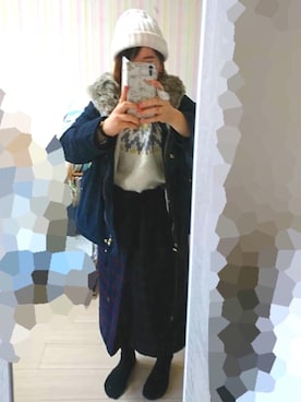 「present（プレゼント）のアイテム（帽子）」を使った、ゼミコーデさん（レディース・155cm）の秋コーディネート