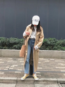 「Rodeo Crowns（ロデオクラウンズ）のアイテム（トレンチコート）」を使った、aiさん（レディース・162cm）の冬コーディネート