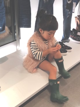 「H&M DIVIDED（エイチアンドエム　ディヴァイデッド）のアイテム（その他アウター）」を使った、puguchanさん（レディース・148cm）の冬コーディネート