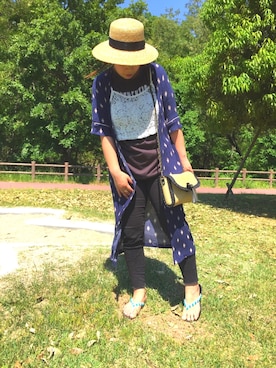 「ロックT」｜「アイテム（ビーチサンダル）」を使った、ＲｉＭａ５８９さん（レディース・159cm）の春コーディネート
